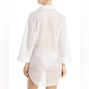 AQUA Swim
Eyelet Cutout Button Front Cover Up Shirt